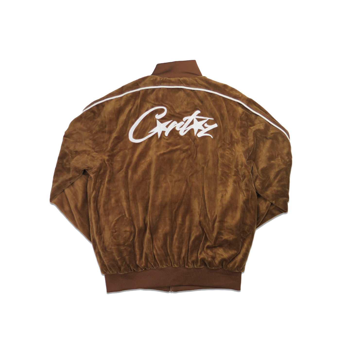 Corteiz Brown VVS Velour Jacket V1 - Large