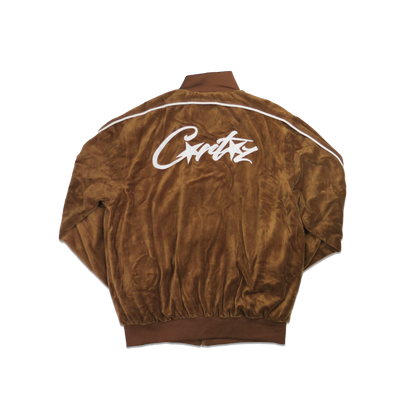 Corteiz Brown VVS Velour Jacket V1 - Large