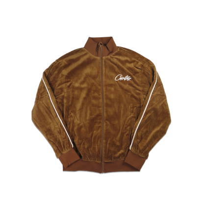 Corteiz Brown VVS Velour Jacket V1 - Large